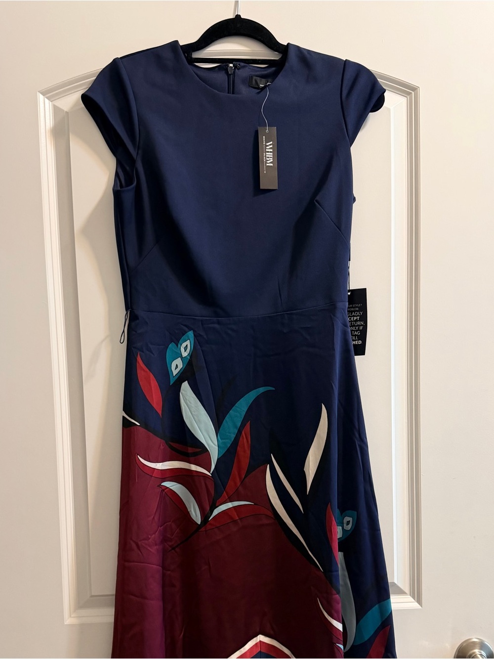 WHBM Navy Handkerchief hem Dress